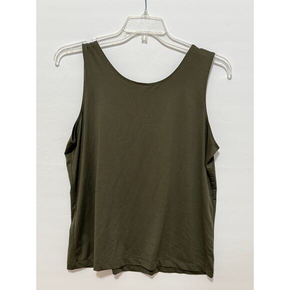 Chico's Olive Green Round Neck Tank, Size 3 - Picture 2 of 3